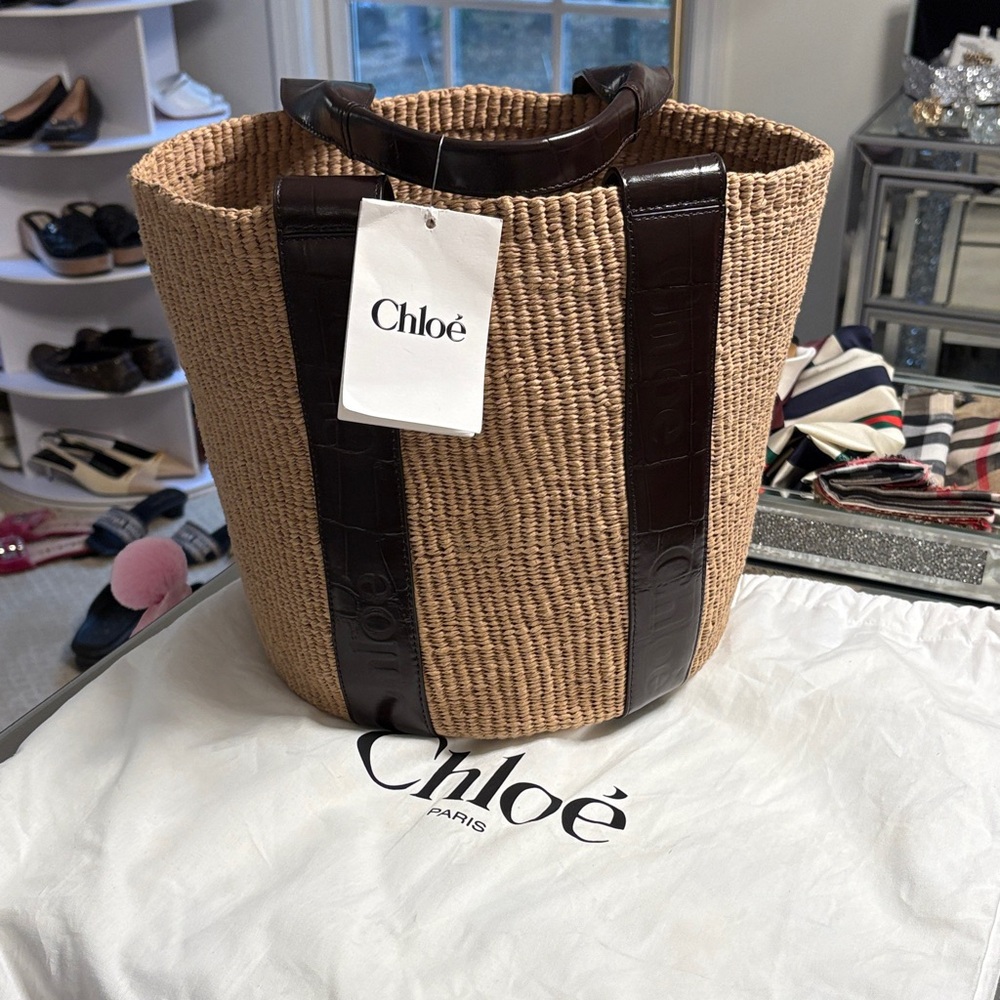 Chloe Tan and Brown Tote Bag